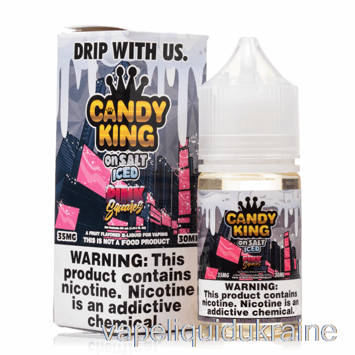 Vape Liquid Ukraine ICED Pink Squares - Candy King On Salt - 30mL 35mg